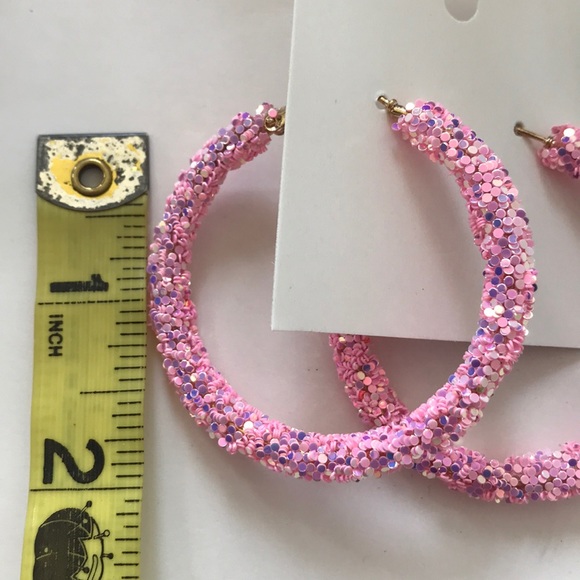 Glitter Hoop Earrings - Picture 4 of 5